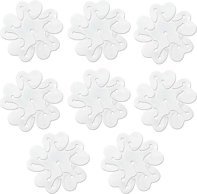 8Pcs Balloon Flower Clips Double Layer Plum Blossom Party Decor | Reusable by Unknown