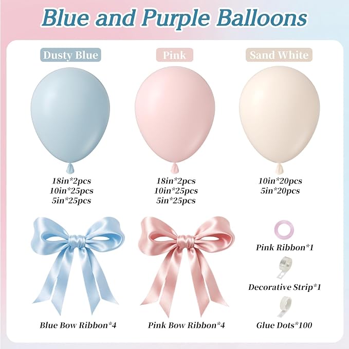 155pcs Gender Reveal Balloon Arch - Image 2