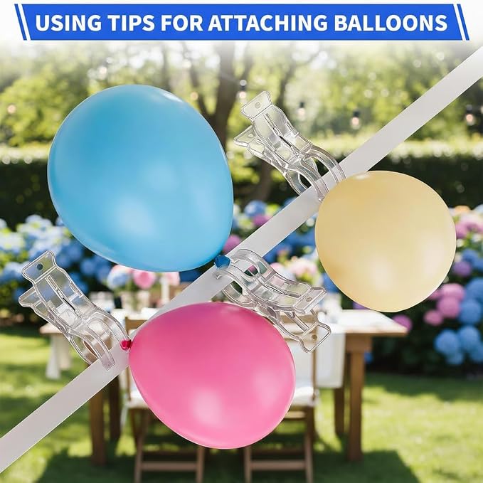 20 Pack Large Balloon Arch Clips, Transparent Spring Clamps - Image 6
