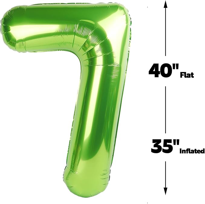 Light Green Number 7 Balloon 40 inch, Birthday Party Balloons Decorations | - Image 2