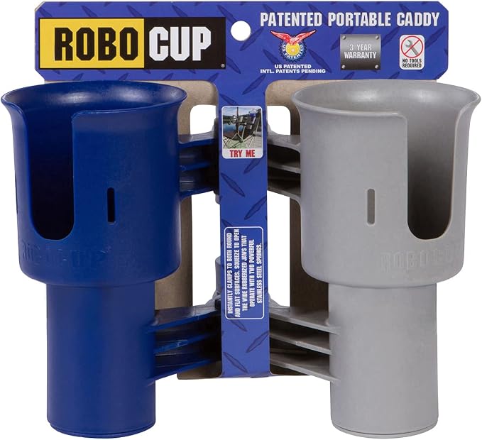 Patented Clamp On Boat Cup Holder |Multifunction Dual Drink Caddy - Image 2