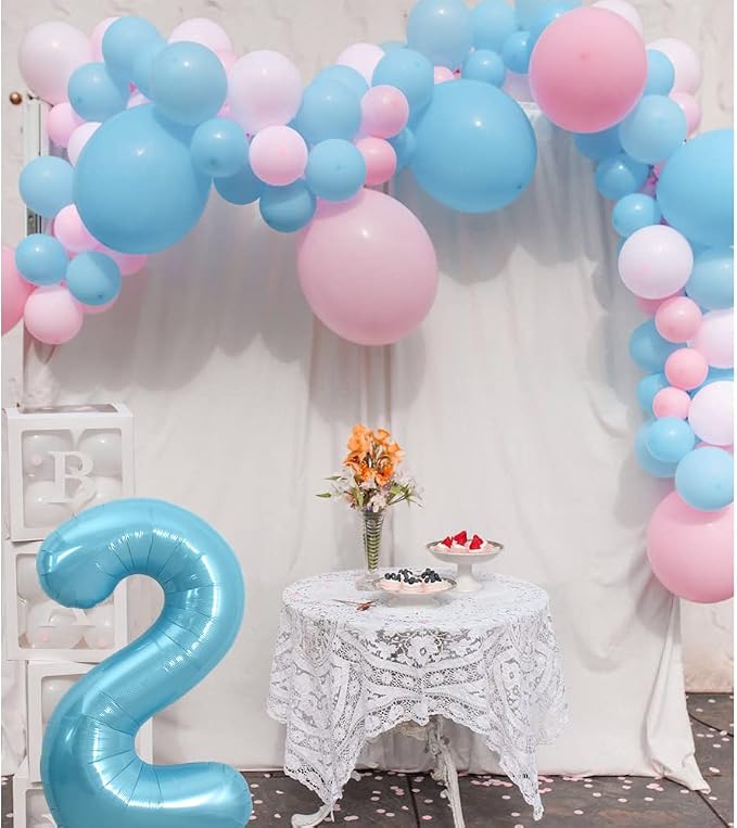 TONIFUL 40 Inch Light Blue Large Numbers 0-9, Number 2 Digital Helium Balloon - Image 5