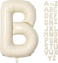 Cream Letter B Balloons, 40 Inch Balloons Letter B Mylar Helium Large B Balloon by BBPOOL