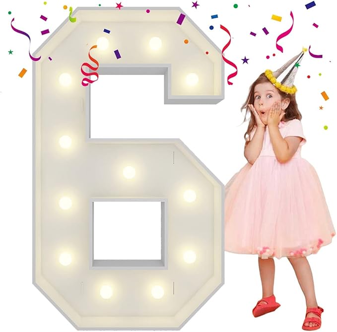 4FT Light Up Numbers Letters, Marquee Light Up Letters, Giant Mosaic Balloon by MerryMosaics