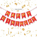 Red Happy Birthday Banner - 16 ft Pre-Strung Gold & Red Birthday Party by ZgimiPartyHome