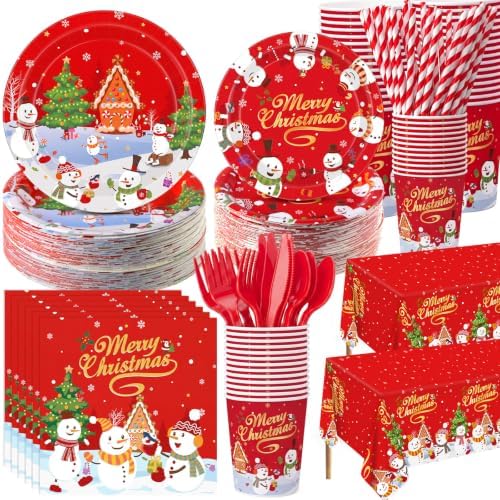Ceenna Christmas Party Supply Decoration for 50, Red Gold by Ceenna