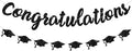 Black Glitter Congratulations Banner, 2026 Graduation Party Decorations Grad by RICHHHA