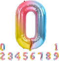 TONIFUL 40 Inch Rainbow Large Numbers Balloons 0-9, Number 0 Digital 0 Helium by TONIFUL