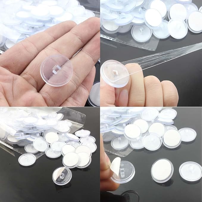 40 Pack Self Adhesive Wall Hook Sticky Ceiling Hooks Small Disc Sticker Hanger - Image 3