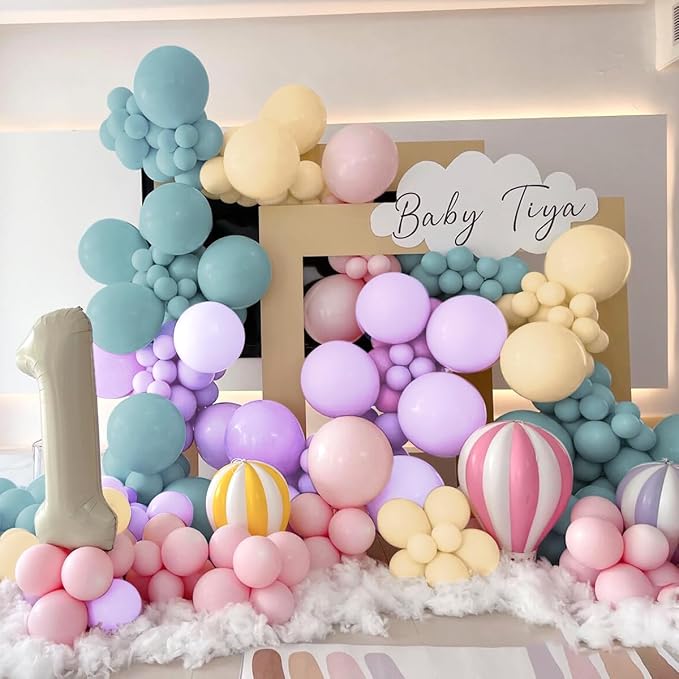 Blue Purple Pink Nude Balloon Garland Arch Kit - Image 6