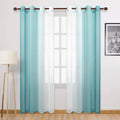 DWCN Ombre Faux Linen Sheer Curtains by DWCN