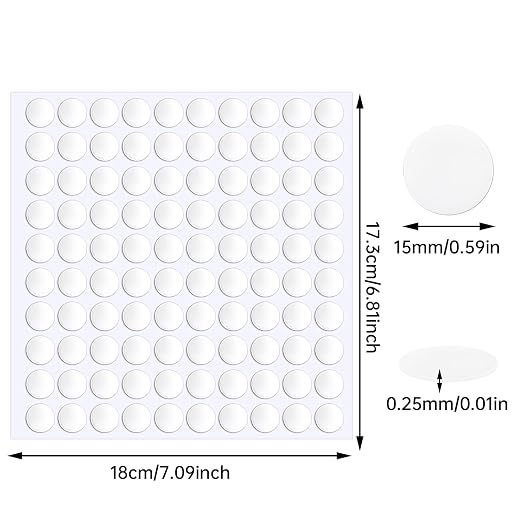 JANYUN 1500 Pcs Sticky Dots 15 mm Round Putty Clear Double Sided Tape | Glue No - Image 2