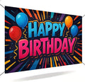 Happy Birthday Decorations Banner 71x43 Inch, Large Birthday Party Backdrop Sign by ActFirst