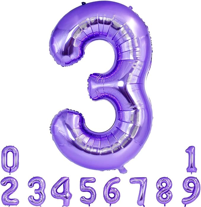 TONIFUL 40 Inch Purple Large Numbers Balloon 0-9 Birthday Party Decor, Foil by TONIFUL