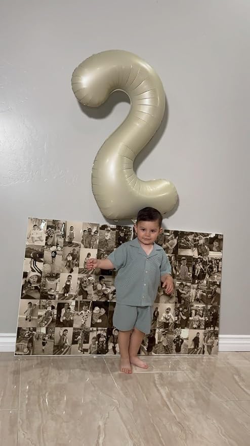 5 Balloon - Cream Birthday Number Balloons, 40 Inch Decorations Men Women | - Image 8