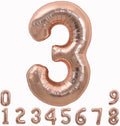 TONIFUL 40 Inch Rose Gold Large Numbers Balloons 0-9, Number 3 Digital 3 Helium by TONIFUL