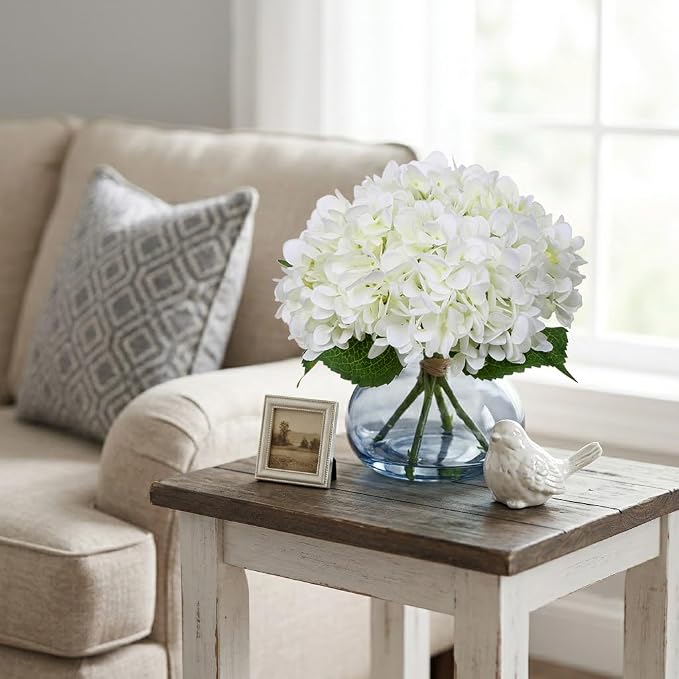 Hollyone White Hydrangea Artificial Flowers - Image 5