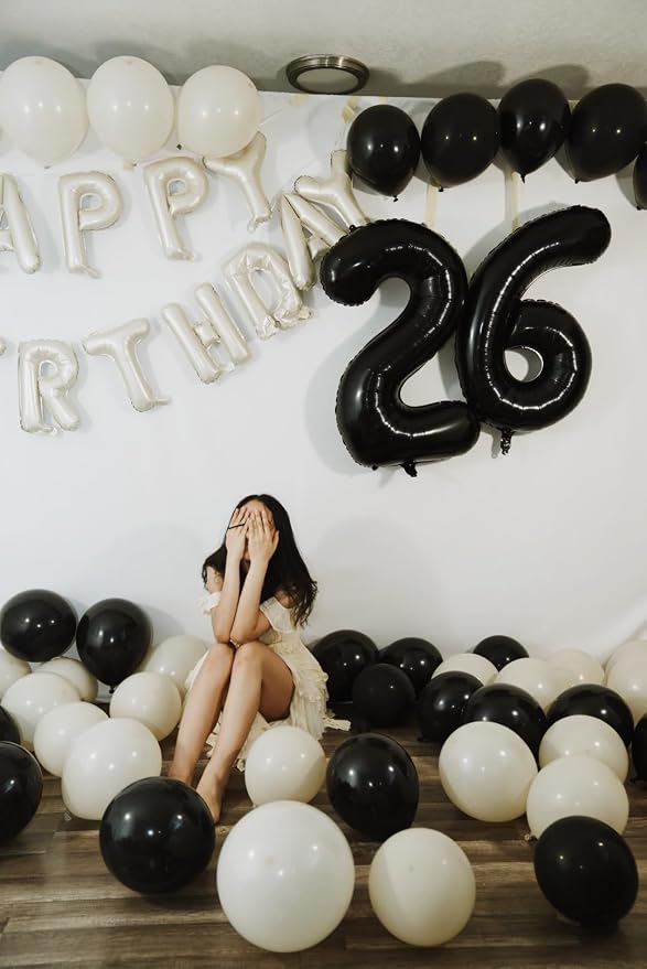 8 Balloon Numbers Birthday Decorations, 40In Black Balloons - Image 3