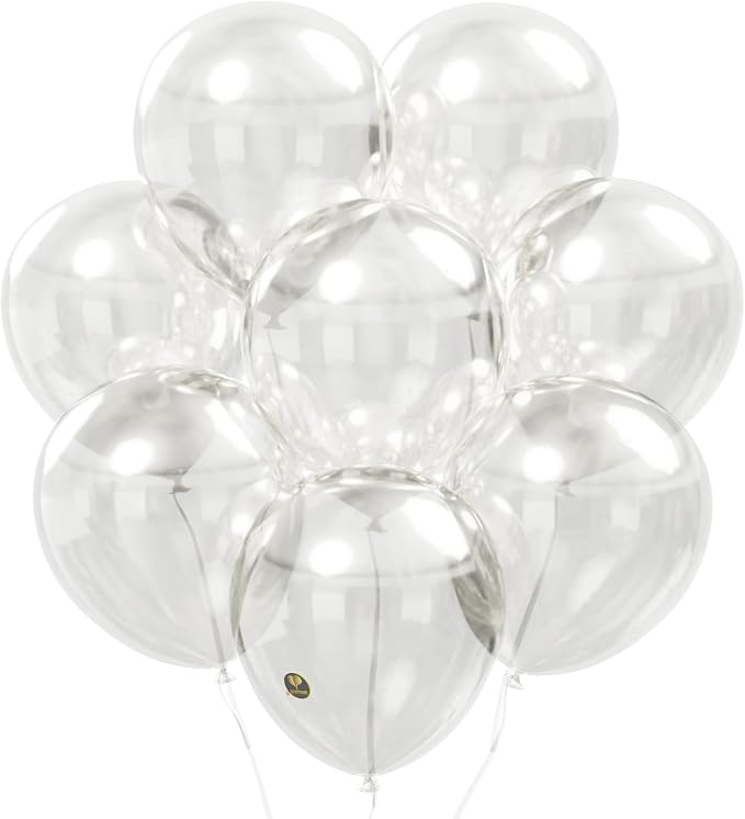 AFTERLOON® Biodegradable Natural Rubber Latex Balloons 24 pcs Clear 10 Inch by AFTERLOON%C2%AE