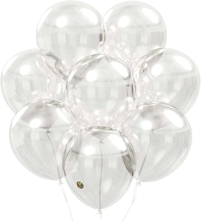 AFTERLOON® Biodegradable Natural Rubber Latex Balloons 50 pcs Clear 10 Inch by AFTERLOON%C2%AE
