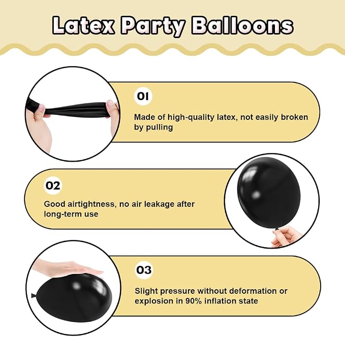 Black and Gold Balloon Arch Kit - Image 3