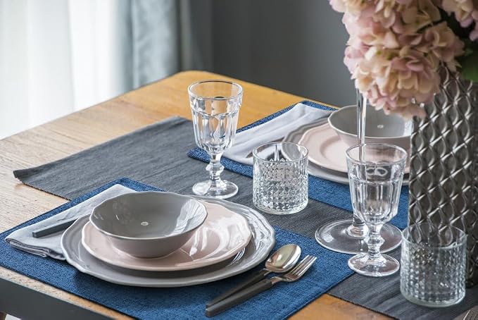 Faux Cotton Linen Placemats Set of 6, Cloth Washable Farmhouse Dining Table Mats - Image 9