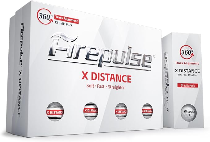 FIREPULSE X Distance Golf Ball 72count(6dozen)+ X Soft Fluorescent Matte Golf Balls 12count(1dozen) | 2-Piece Construction | Surlyn Cover | 360 Track Alignment