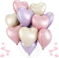 Pink Purple Heart Balloons, 18 Inch Pastel Lila Beige Helium Balloon by TAOYE