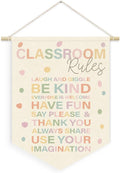 Classroom Rules Linen Canvas Banner, Teacher Must Haves by Unknown