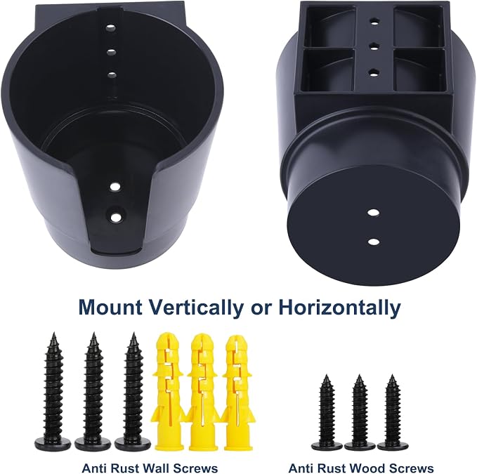 Universal Large Cup Holder Wall Mount, Heavy Duty Plastic Drink Holder | Work - Image 4
