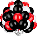 TecUnite 100 Pcs Red Black White Latex Balloons 13 Inch Colorful Round Balloons by TecUnite