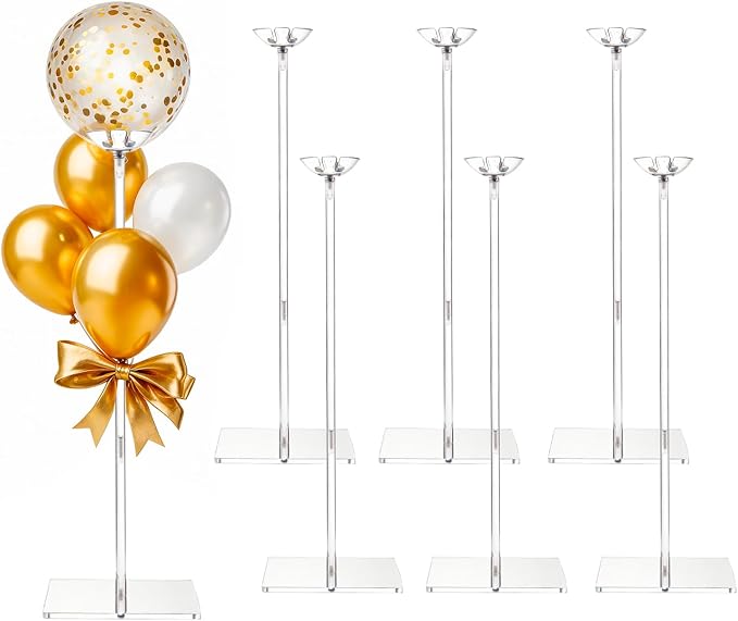 Clear Acrylic Balloon Stands for Table, Adjustable 15.75 Inch 23.6 Inch 31.5 by Unknown