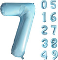 40 Inch Matte Blue 7 Number Balloons Light Blue Number 7 Foil Balloon Mylar by Yeodong