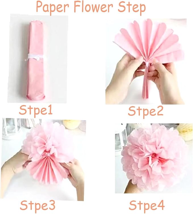 12pcs 10in 12in Green Paper Pom Poms Tissue Paper Flower Hanging FlowerBall | - Image 3