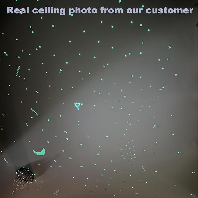 Glow in The Dark Stars for Ceiling Decal Decor 633 Pcs Realistic 3D Sticker | - Image 2