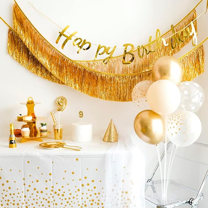 Premium Gold Fringe Tinsel Garland - Image 2