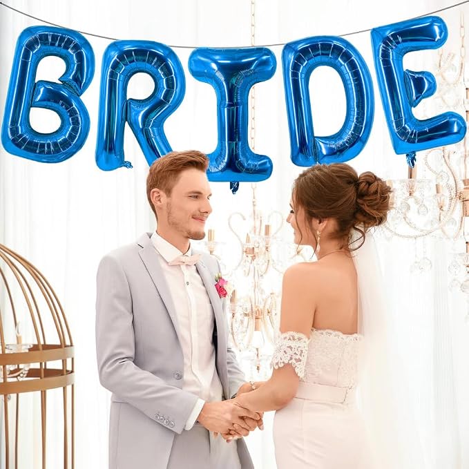 Blue Bride Balloons 40 Inch Wedding Letter Balloon Bride To Be Balloons - Image 3