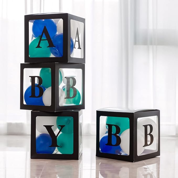 4pcs Transparent Baby Boxes, Gender Reveal Party Decorations - Image 5