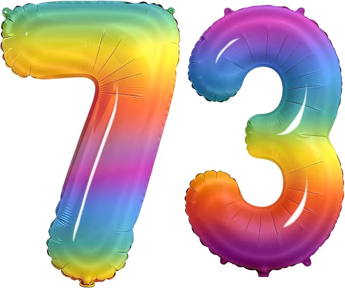 Number 73 Balloons for 73rd Birthday Party Decorations, 0-100 Large No.73 by Joycard
