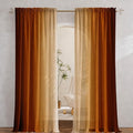 Abstract Orange Curtains for Living Room 84 inch Length 2 Panels Set, Burnt by GOLDLAWN