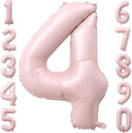 40 Inch Light Pink Foil Number 4 Balloon by TNCDJKPA
