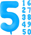 Fluorescent Blue Number Balloon 40 inch Giant Foil Helium Balloons Blue Number by Yeodong