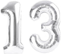 Large Number Balloons 40 Inch Silver 13 Balloon by Mluchee