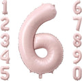 Baby Pink Number 6 Balloon 40 Inch, Foil Digit Milestone Party Supplies | by Unknown