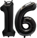 AULE 40 Inch Black 16 Balloon Number Foil 0-9 Birthday Big Numbers | Birthday by AULE