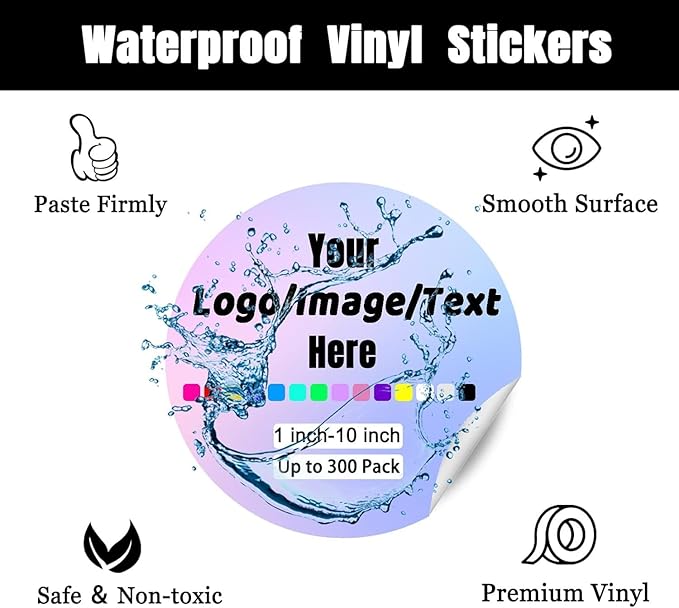 Personalized Custom Stickers Labels for Wedding Favors Birthday, Business Logo Photo Shipping Customized Sticker.Waterproof, Fade & Heat Resistant and Cold Resistant. 60 to 1000 (Wreath E, 2 Inch)