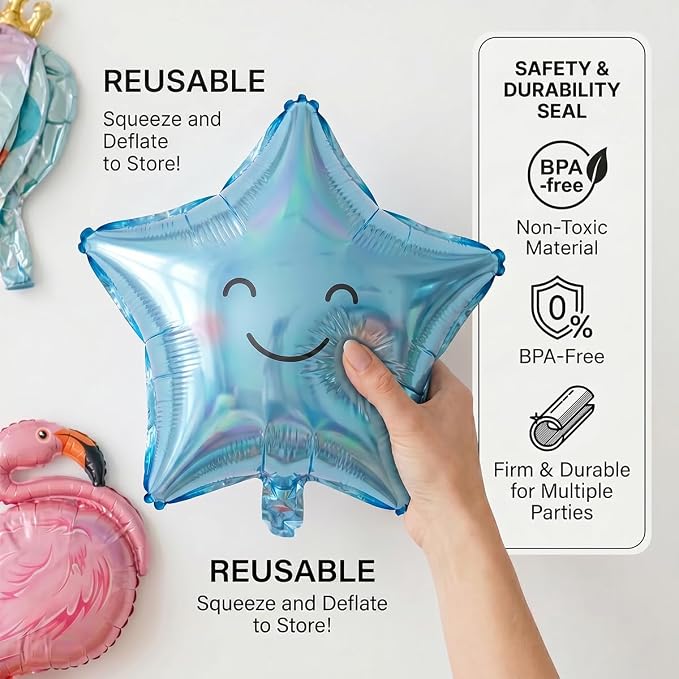 91 PCS "Hello Summer" Foil Balloon Decoration Kit, Tropical Summer Party - Image 3