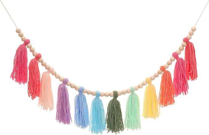 Colorful Tassel Garland Yarn Bunting Banner by Unknown