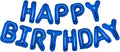 PIGETALE 16 Inch Royal Blue Happy Birthday Balloon Banner, Unisex Party Supplies by welcomePIGETALE