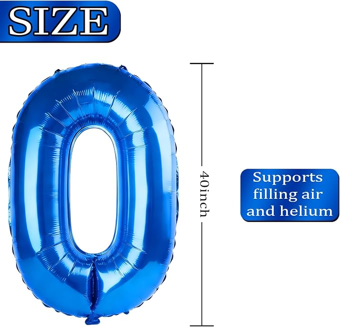 40 Inch Number 95 Balloons for 95th Birthday Party Decorations, 0-100 Dark Blue - Image 4